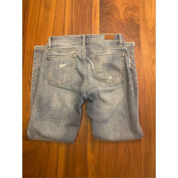 Judy Blue Women's Mid Wash Blue Distressed Ripped Relaxed Skinny Jeans Size 7/28 - Picture 6 of 6